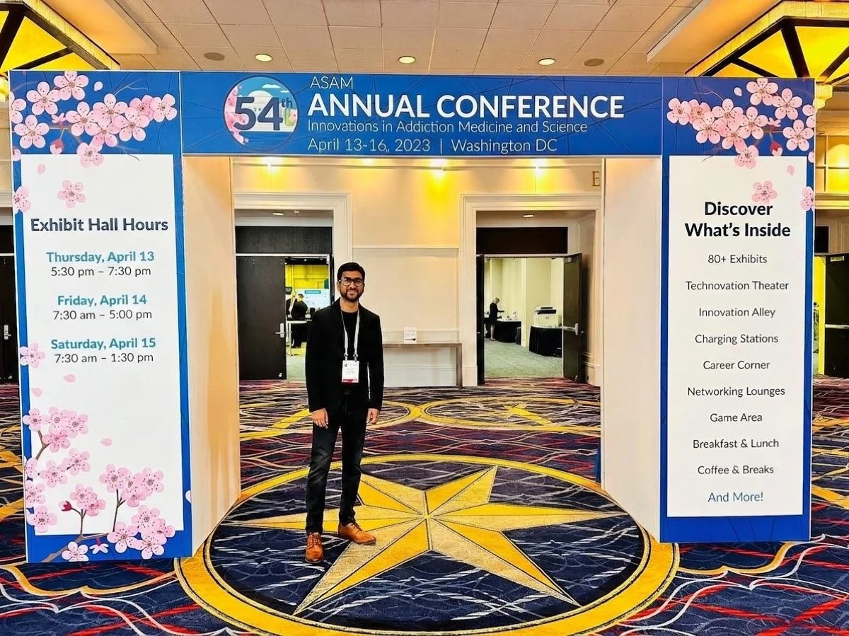 Vamsi Reddy at the ASAM 54th Annual Conference entrance