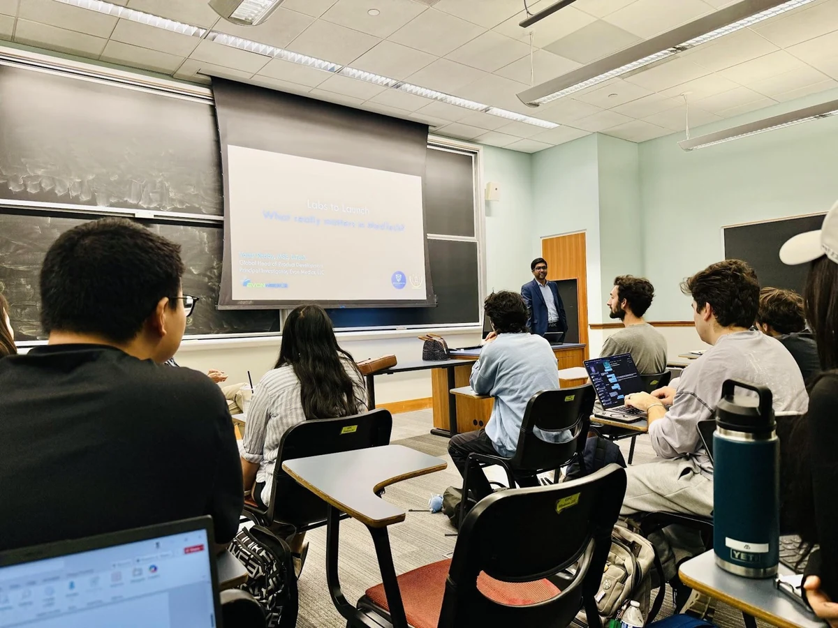Vamsi Reddy lecturing to students at Johns Hopkins University (4 of 4)